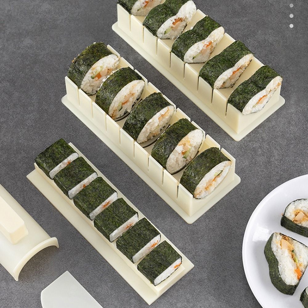 Sushi Making Kit - 3個セット プラスチック製寿司メーカー器具キット 丸型・四角型・ハート型 防粘着 寿司作りツール 多機能DIY
