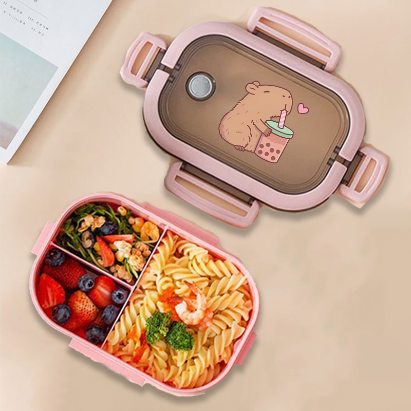 Bento Box - カピバラ弁当箱アニメ動物プリント食品保存容器子供学校ピクニック弁当箱男の子女の子オフィスディナーケース