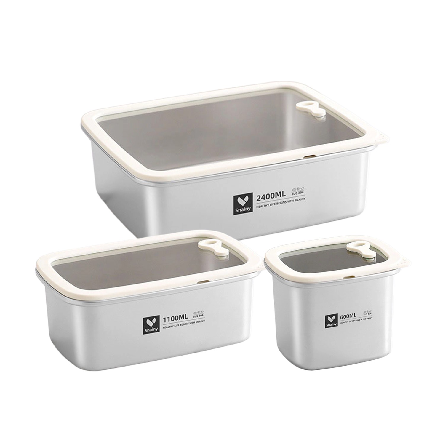 Bento Box - LFGB認証済みの純粋な304ステンレス製真空保存容器、電子レンジ対応弁当箱、冷蔵庫オーガナイザー