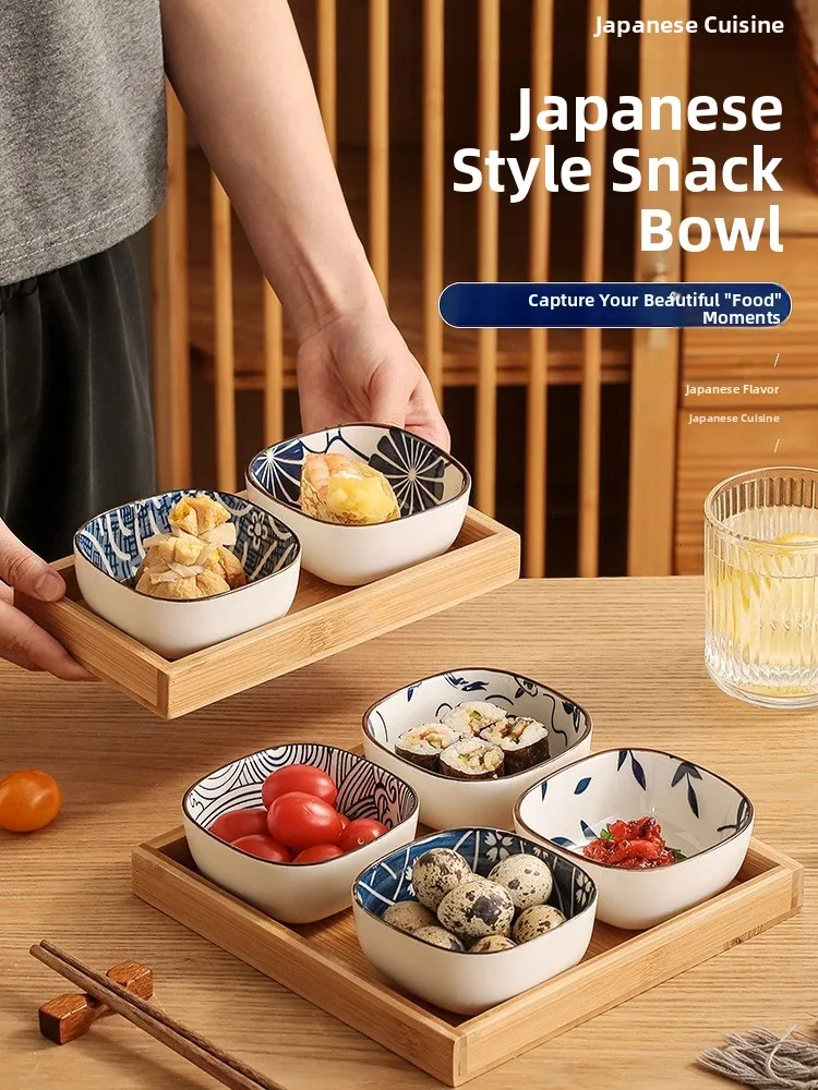 和風セラミック調味料皿 正方形 家庭用 小さなスナック皿 前 - Japanese Snacks のレビューと価格