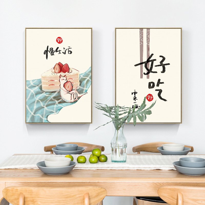 中国和風食品猫引用ポスタープリント東洋キッチン壁アート写真ホ - Japanese Restaurant Lifestyle のレビューと価格
