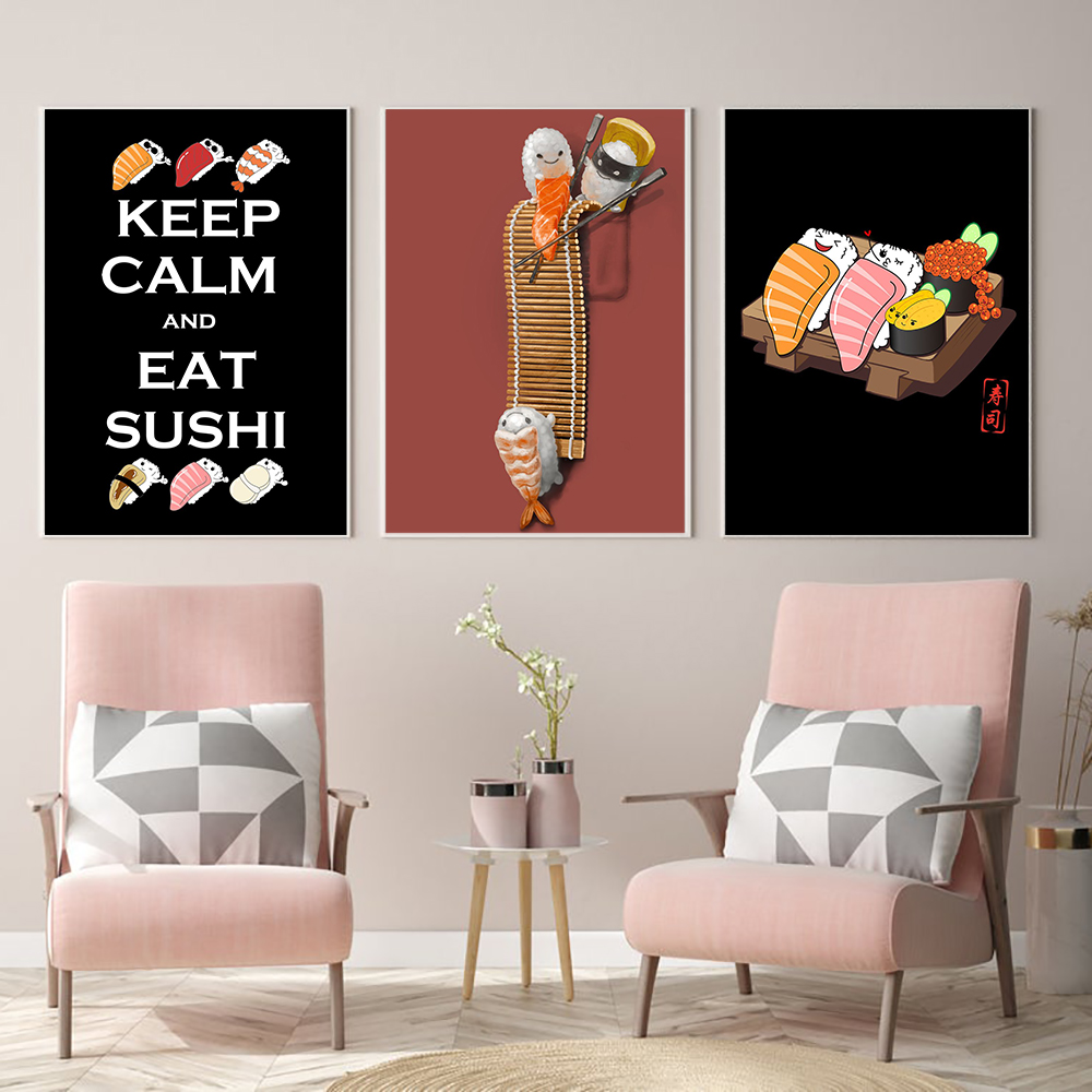 和風抽象絵画キャンバスポスター,ラーメン,寿司,料理,レスト - Japanese Restaurant Lifestyle のレビューと価格