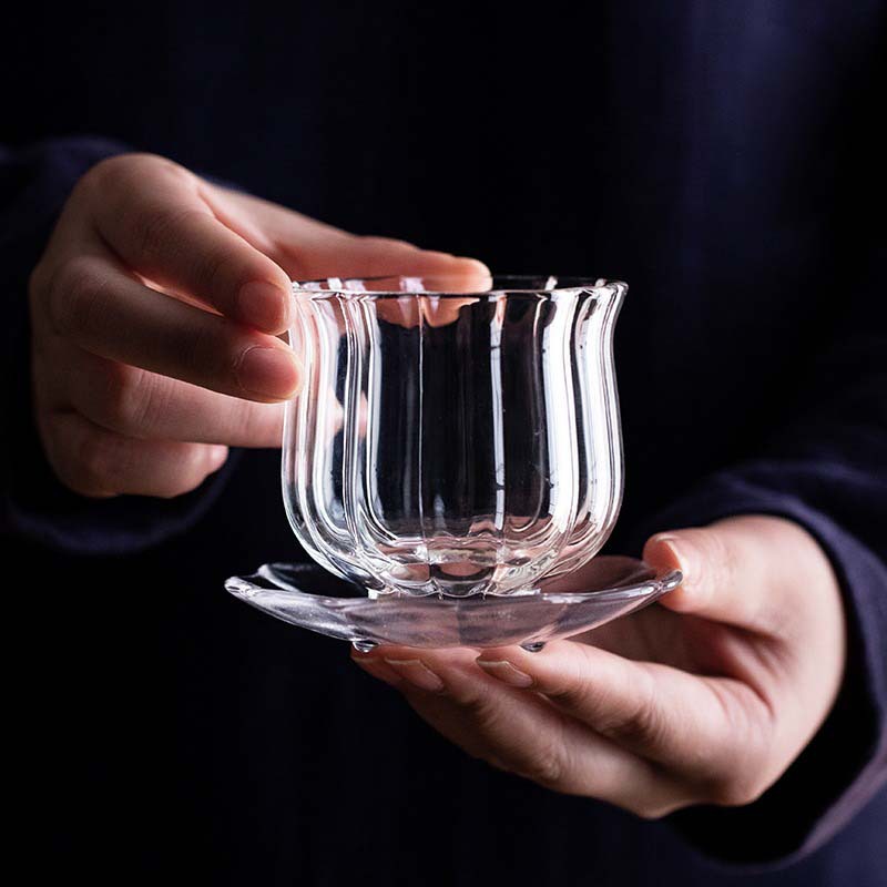 手作り耐熱ホウケイ酸ガラス蓮茶碗カンフーティーセット個人用シ - Japanese Pottery のレビューと価格